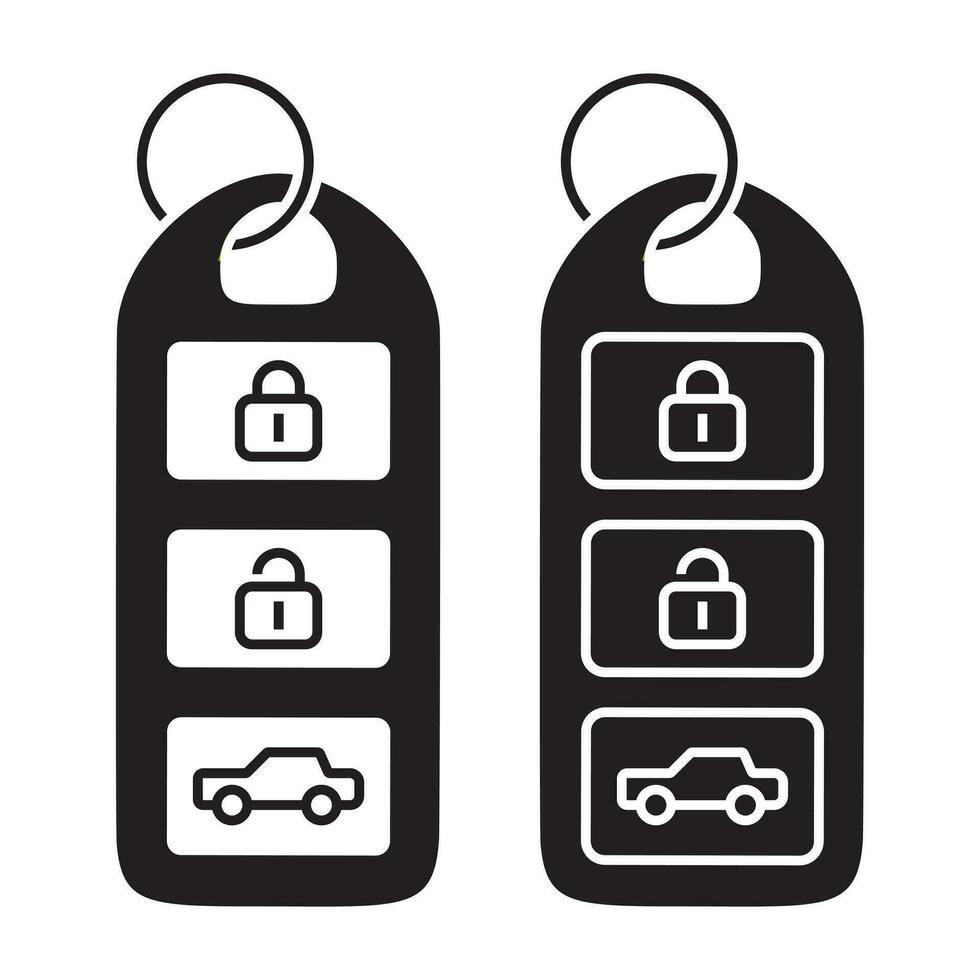 coche inteligente llave o automóvil sin claves inteligente llave plano íconos para aplicaciones y sitios web vector