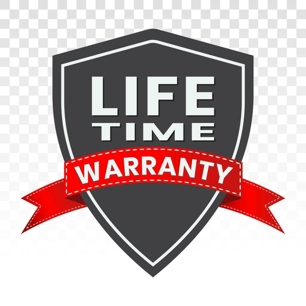 Limited lifetime warranty seal or stamp - flat icon for apps or website vector