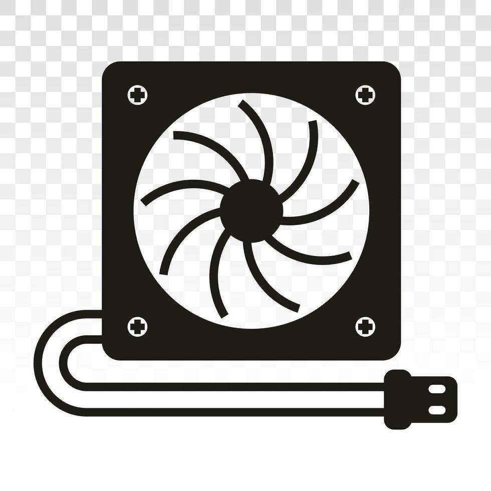 PC fan or computer fan with usb plugs flat icon for apps or website vector