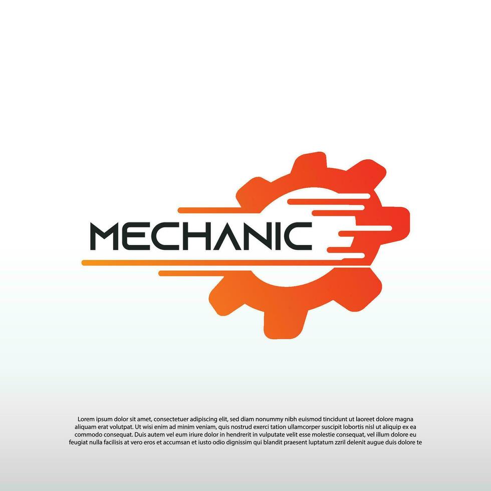Mechanic logo with gear concept, technology icon, illustration element-vector vector