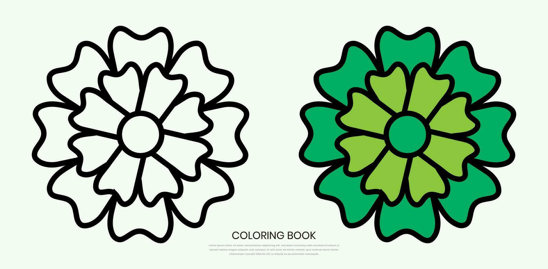 Flower icons in a trendy flat style isolated with a white background. Can be used for coloring book elements. Vector illustration.