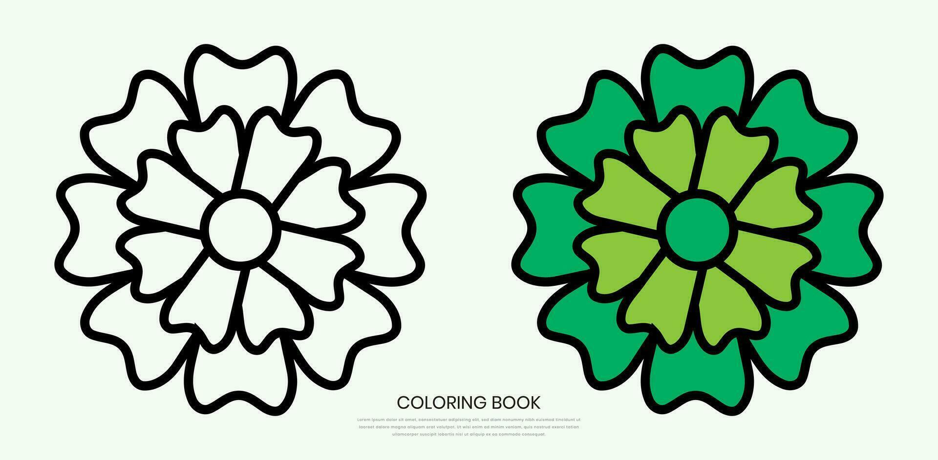 Flower icons in a trendy flat style isolated with a white background. Can be used for coloring book elements. Vector illustration.