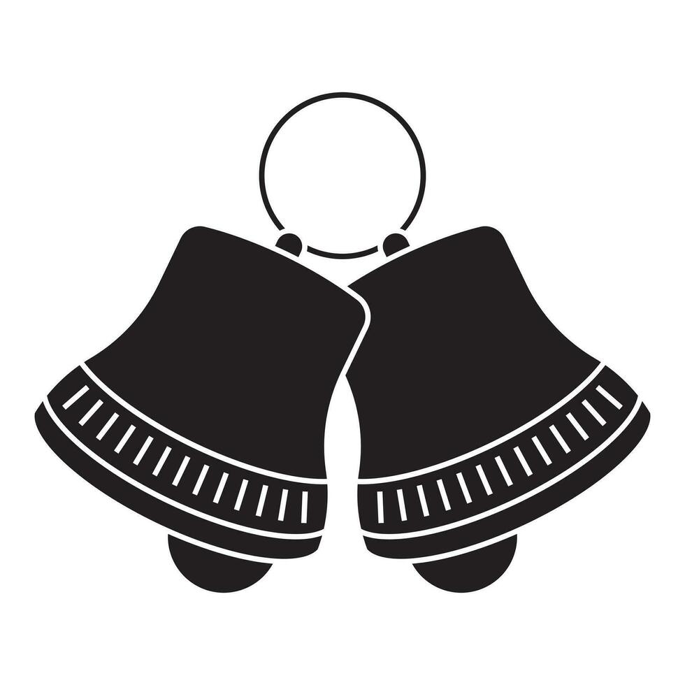 Jingle bell orsleigh bells flat icon for apps or website vector