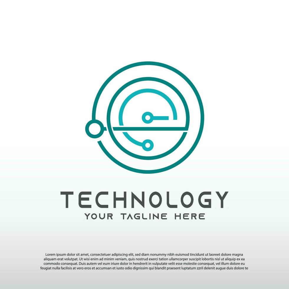 Technology logo with initial E letter, global network icon -vector vector