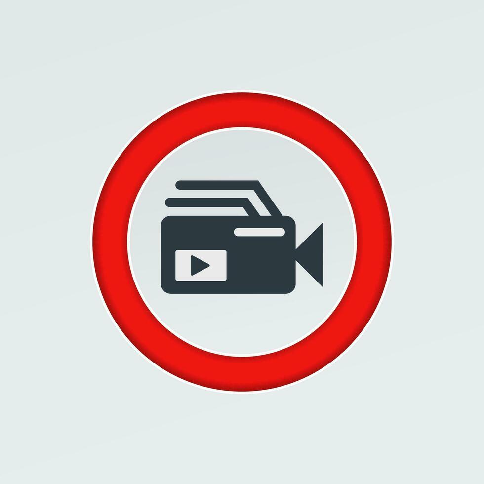 Video camera icon with a white background vector