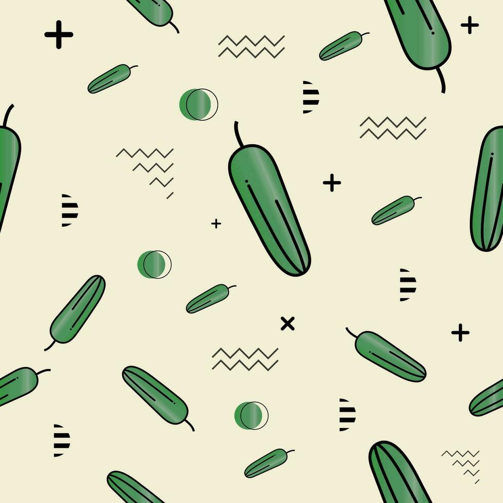 flat vector cucumber seamless pattern