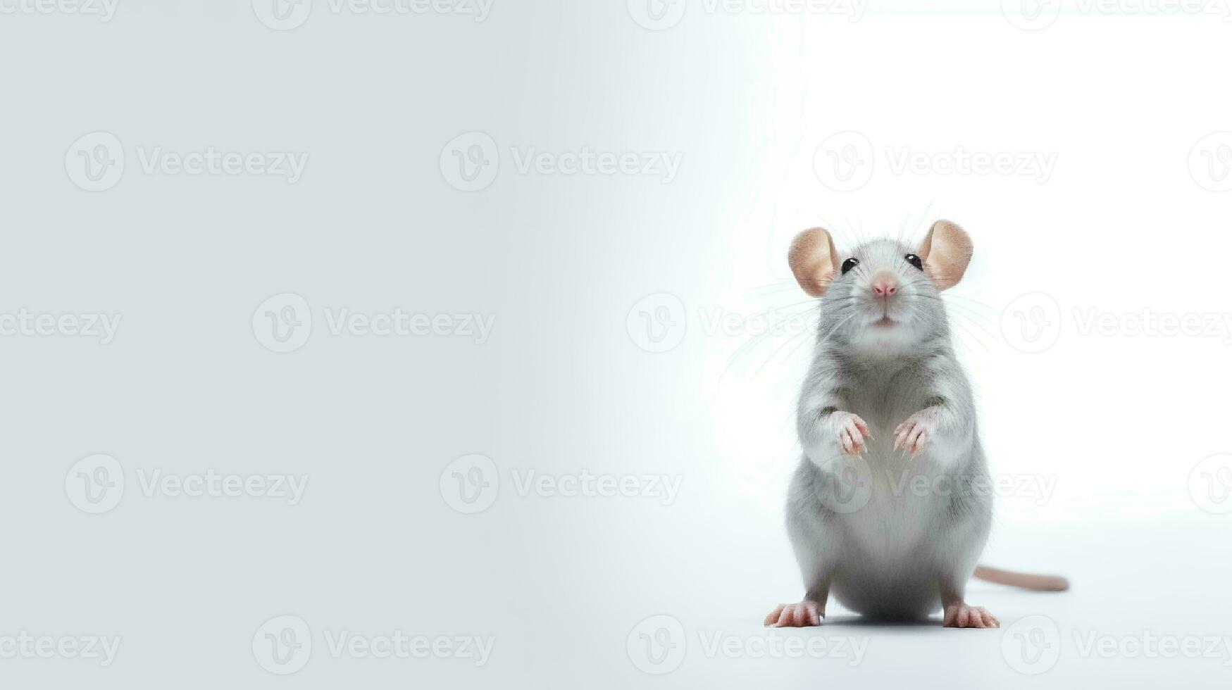 Photo of a rat on white background. Generative AI