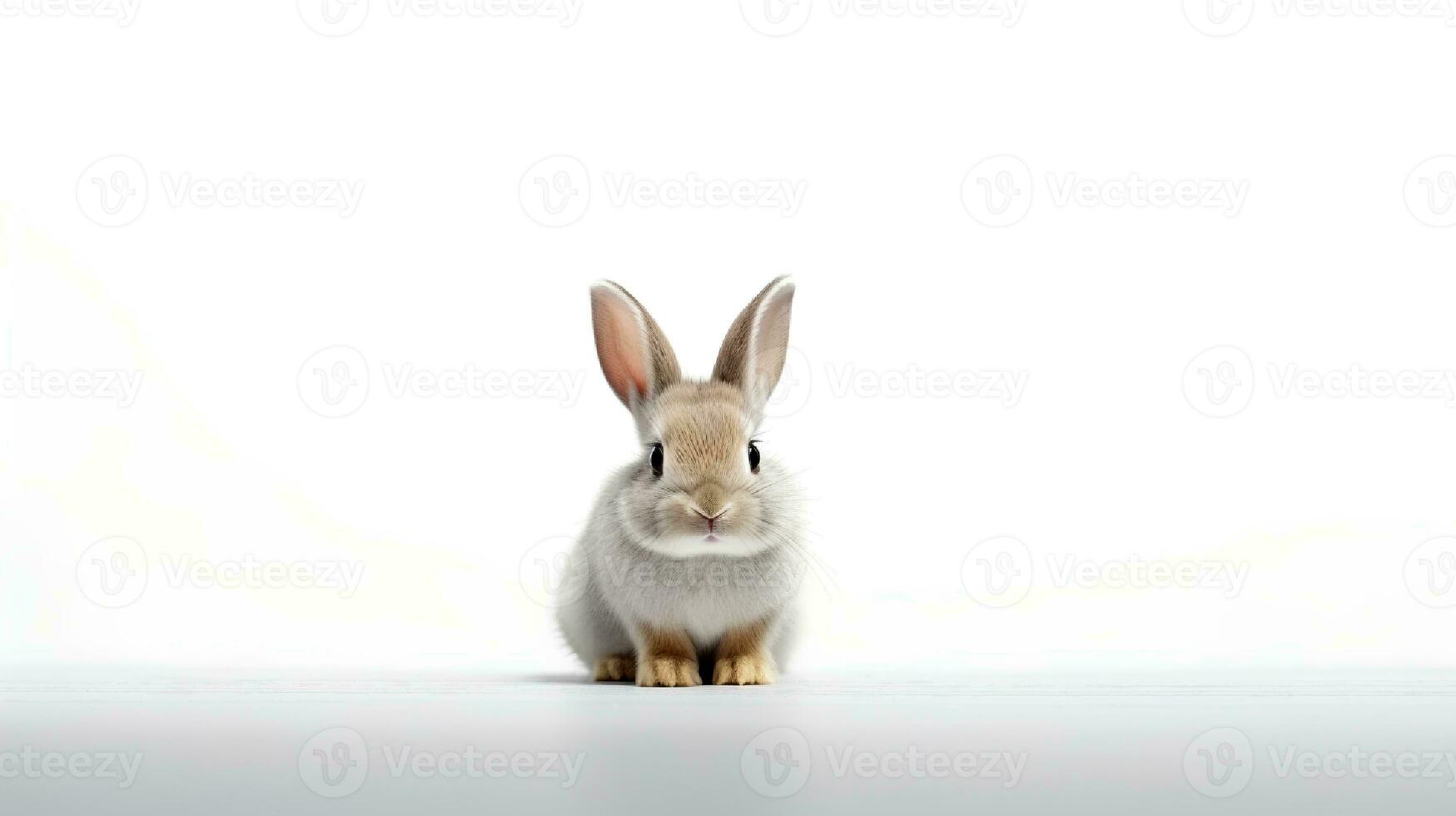 foto de un conejito en blanco antecedentes. generativo ai