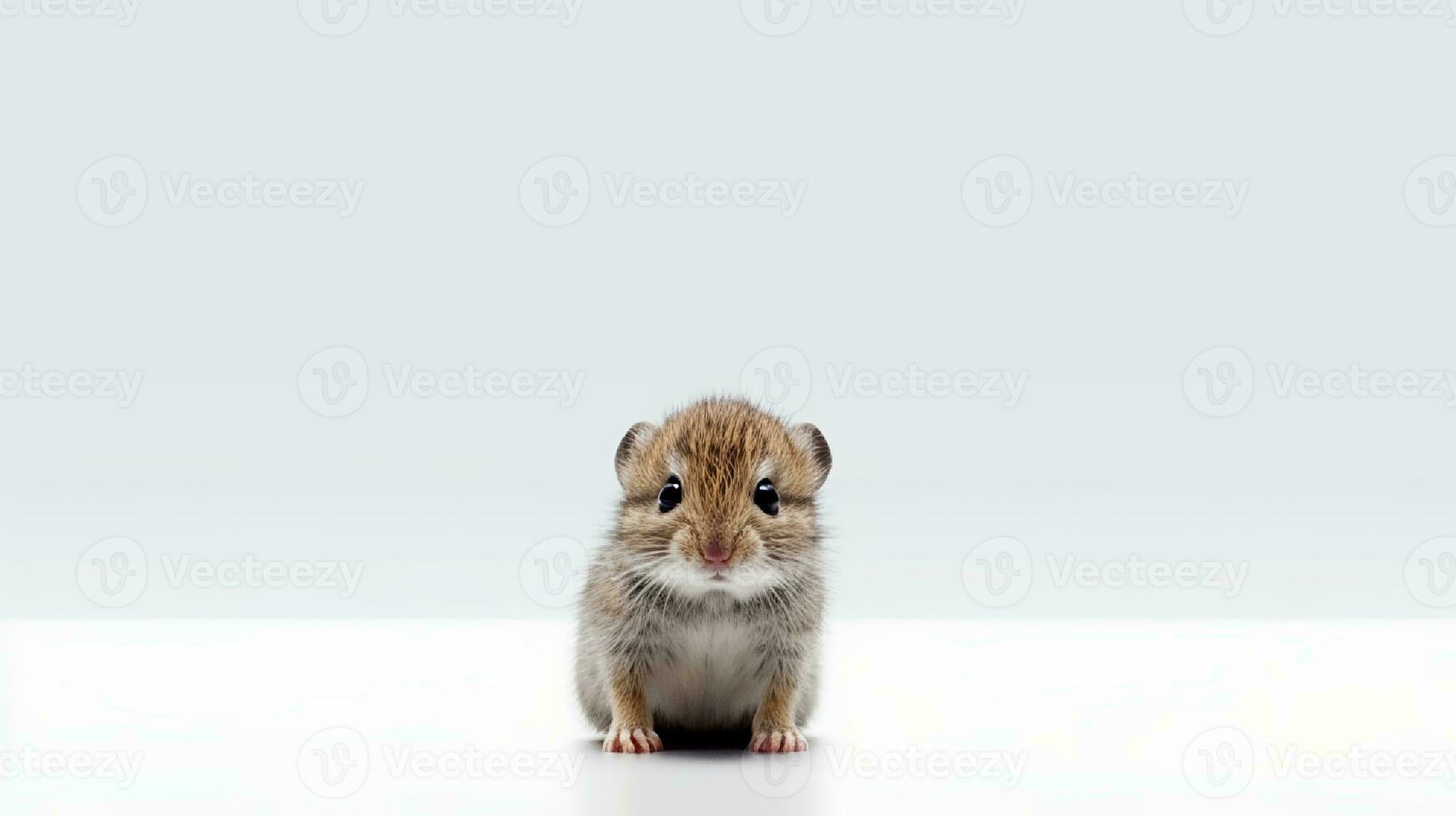 foto de un linda pequeño mascota en blanco antecedentes. generativo ai