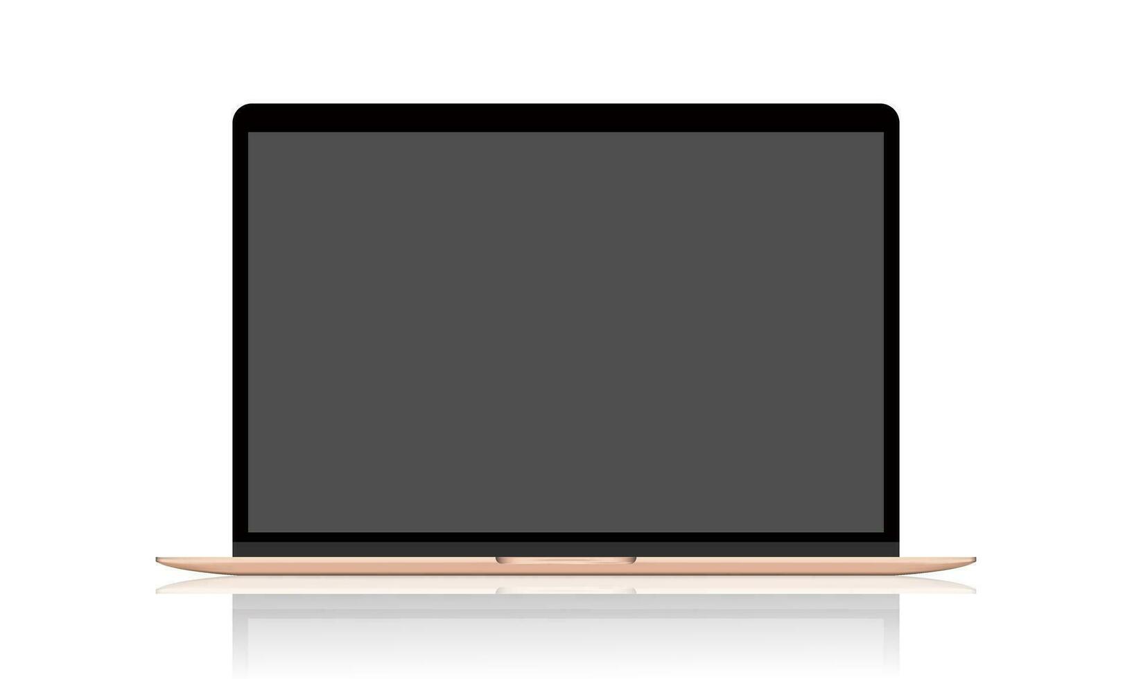 realista ordenador portátil vector ilustración con un blanco pantalla