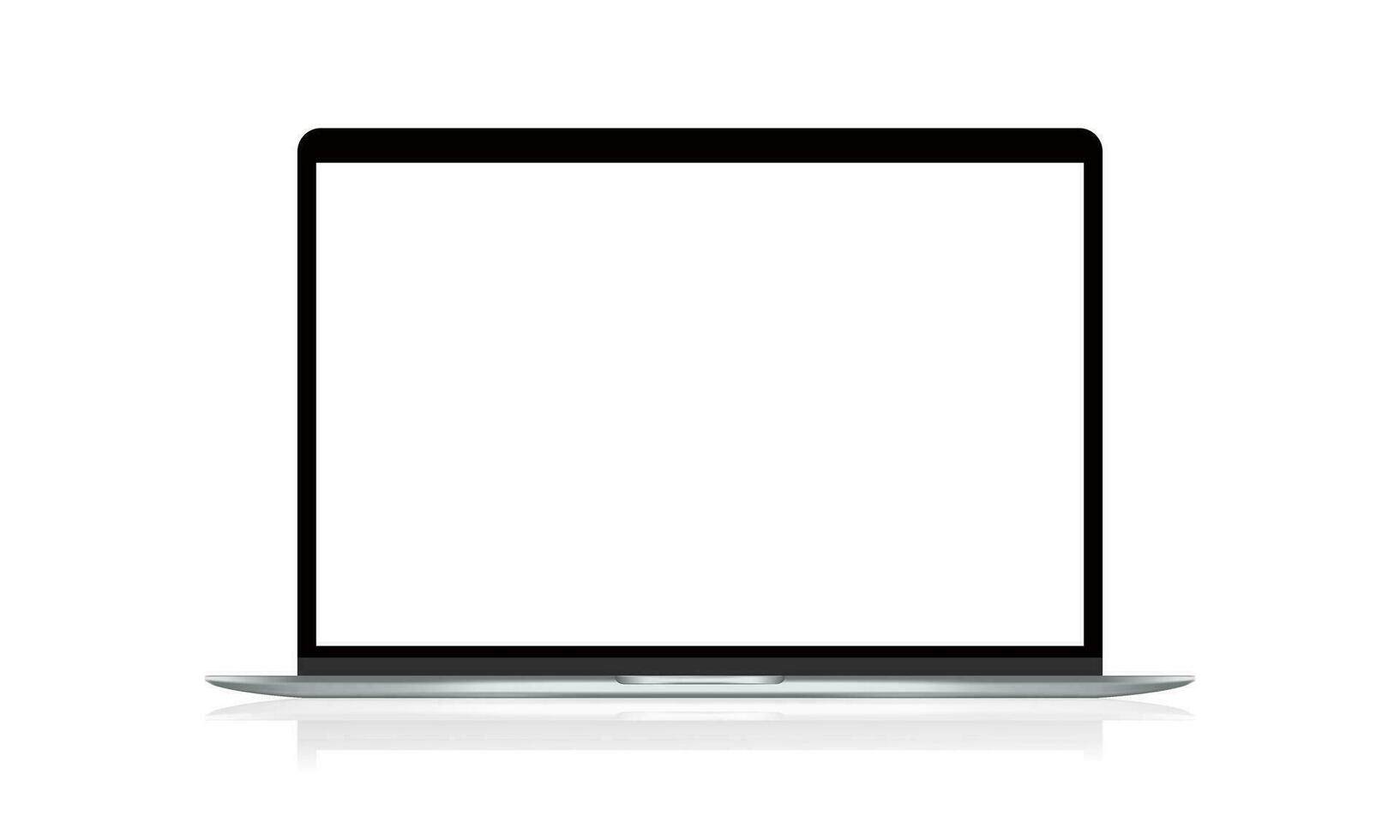 Realistic laptop vector illustration with a blank screen