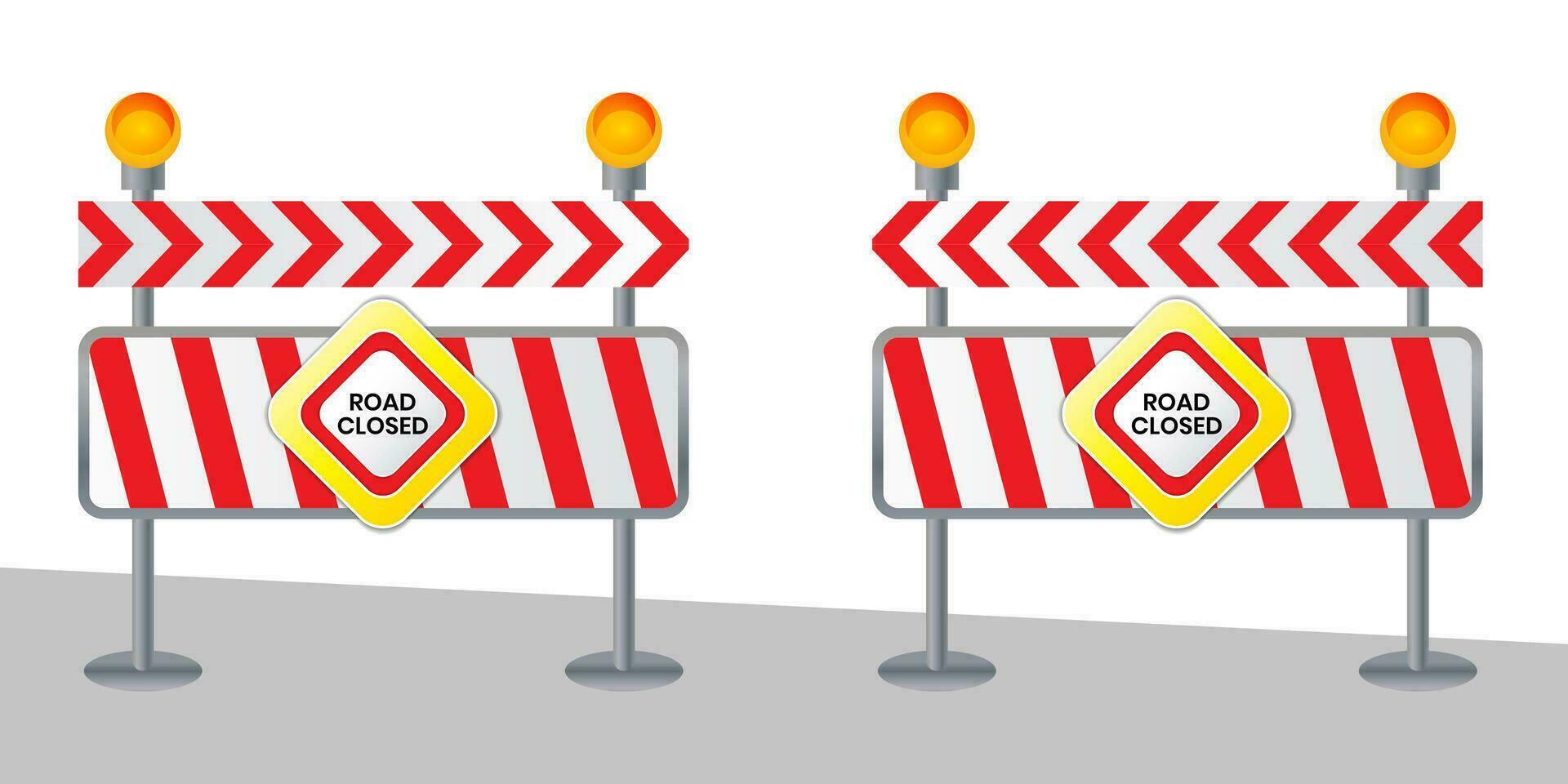 Closed road sign for barrier Construction marking vector