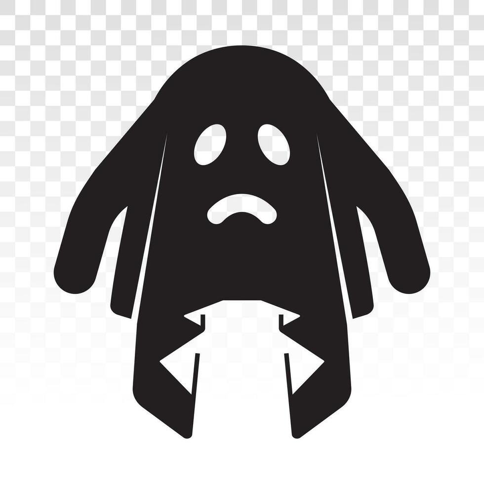 Sad ghost or phantom apparition - flat vector icon for apps and websites