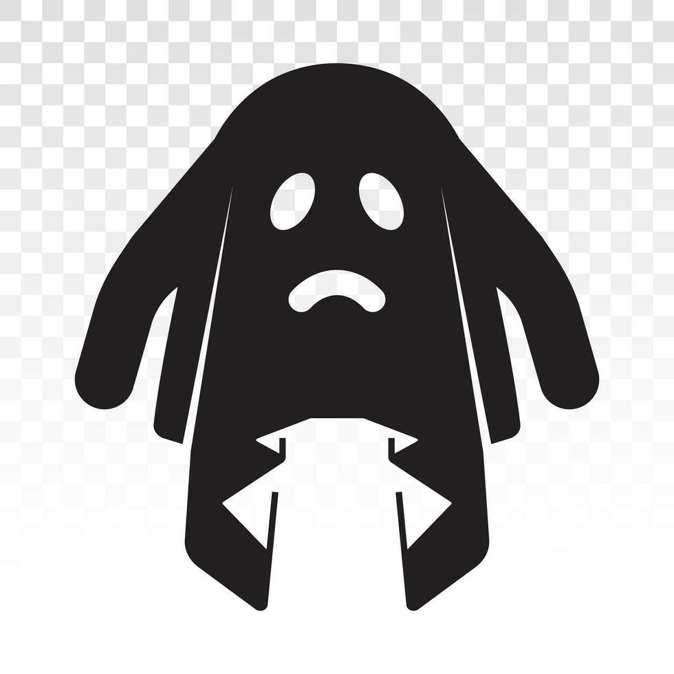 Sad ghost or phantom apparition - flat vector icon for apps and websites