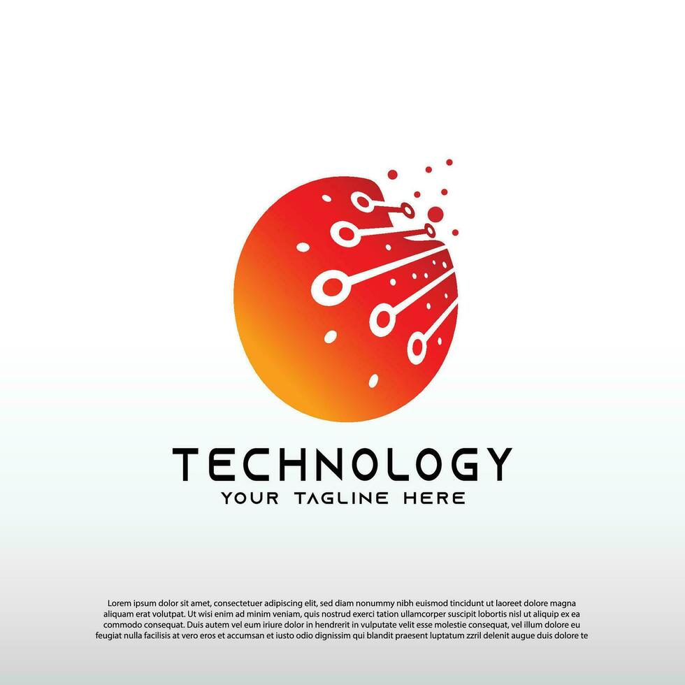 Technology logos, future technology icons, gear logos, circuit style lines, vector illustration elements