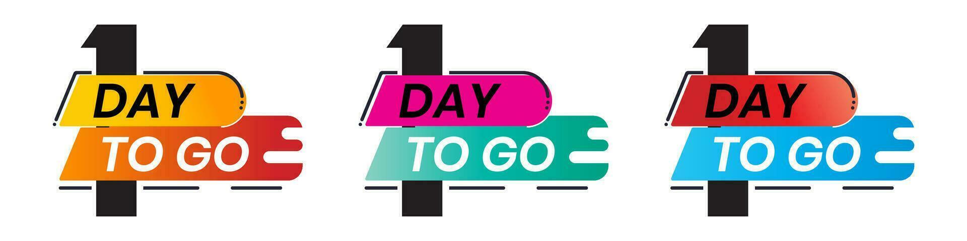 1 day to go countdown again. one day for sale. just one special day. vector