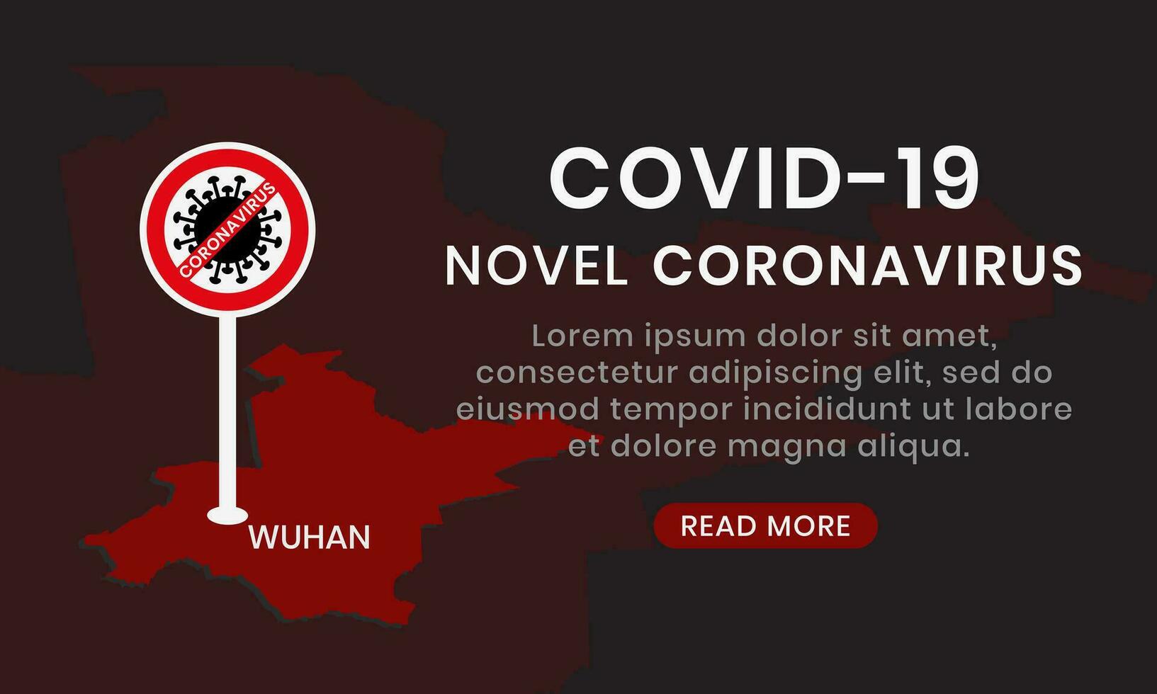 Novel Coronavirus 2019-nCoV outbreak warning banners. COVID-19 virus caution icons. vector