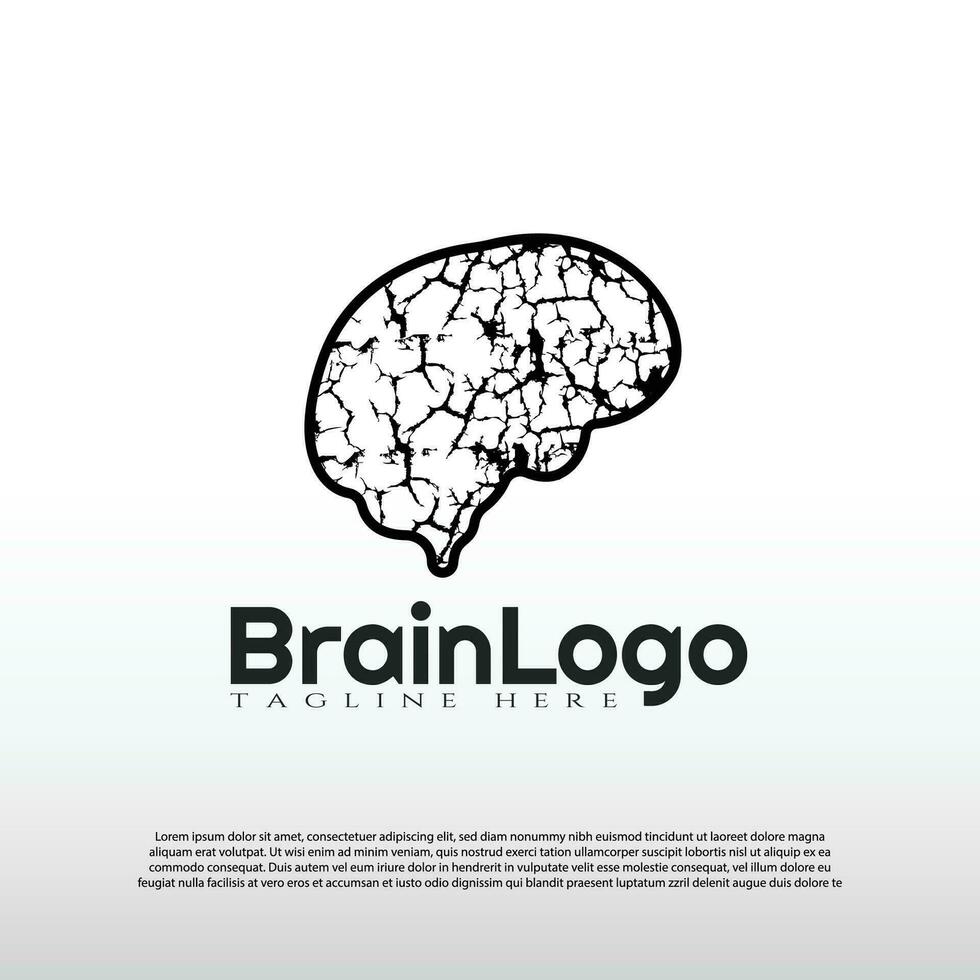 Human brain logo with art design concept -vector vector