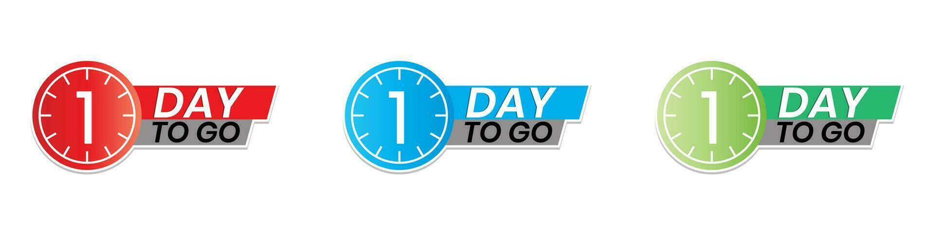 1 day to go countdown again. one day for sale. just one special day. vector