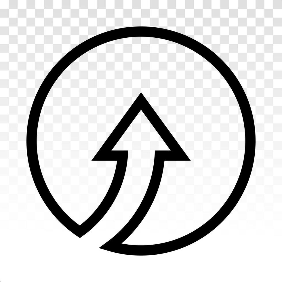 Rounded up arrow or Directional up arrow line art icon for apps and websites vector