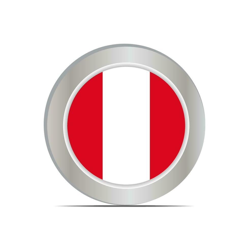 Peru's national flag isolated in official colors. vector