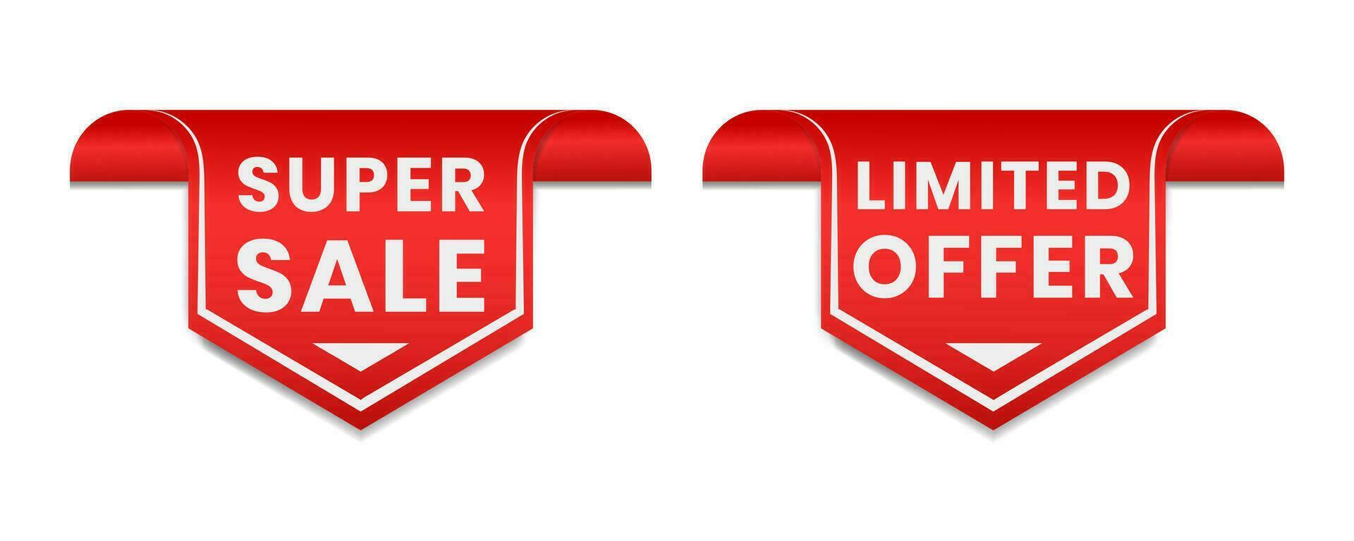 Super sale. Limited offer tag label for promotion in social media. vector