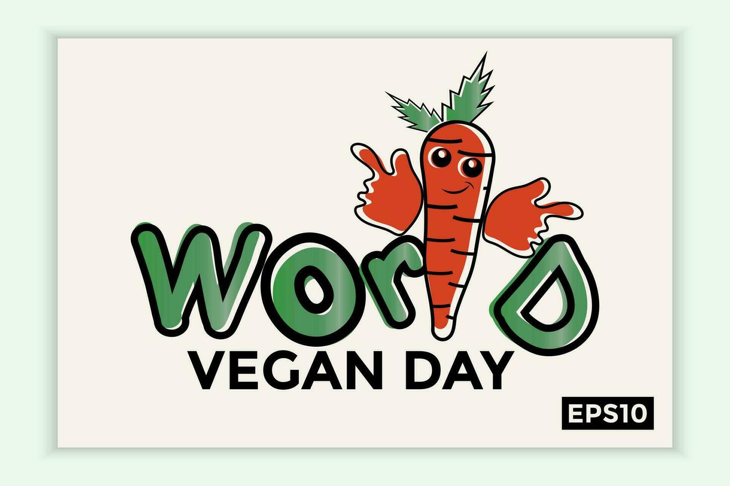 World vegan day in text form, can be used for backgrounds, banners, web templates, leaflets, on November holidays. vector