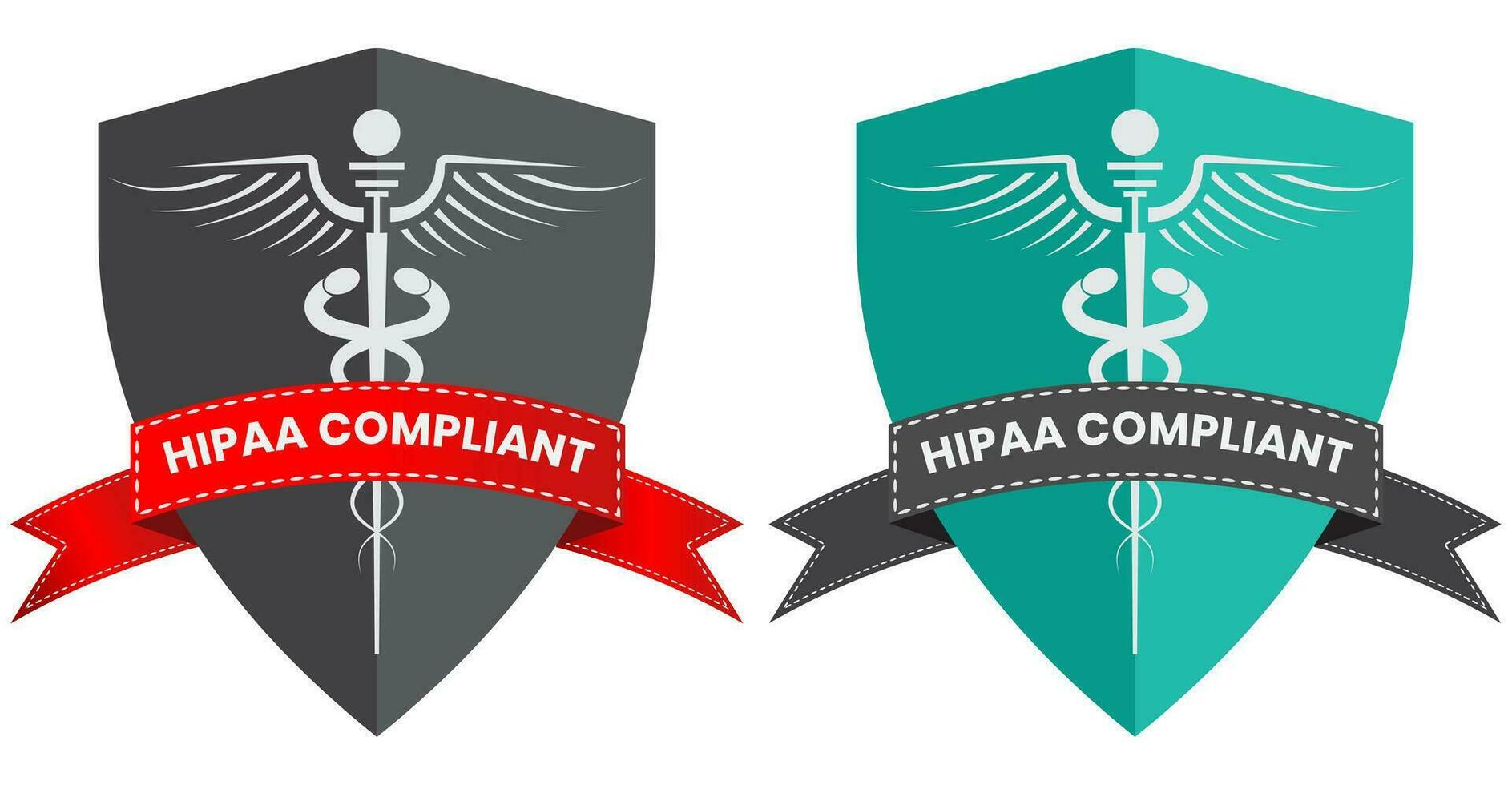 Health Insurance Portability and Accountability Act - HIPAA badge flat icon for apps and websites vector