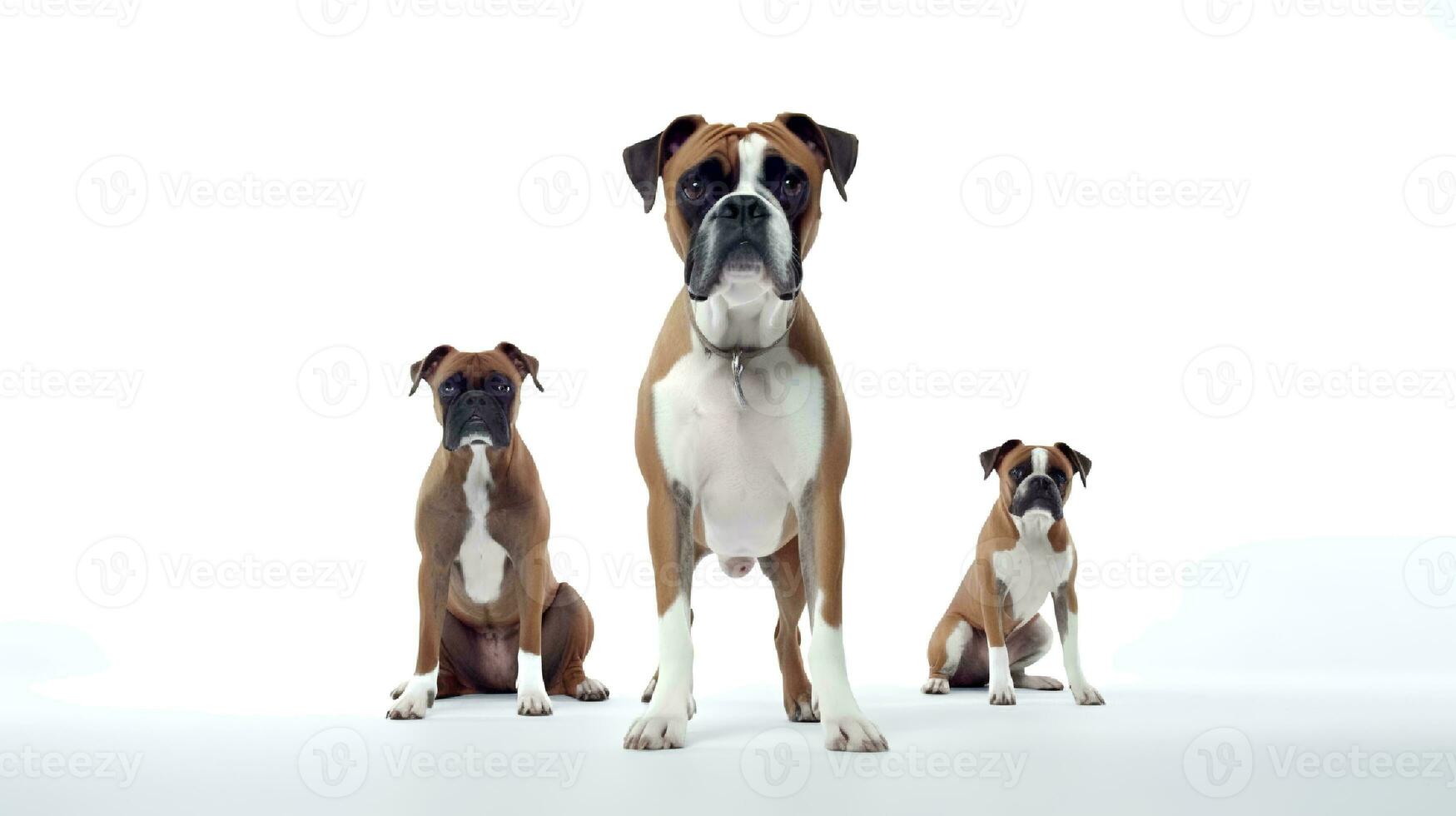 foto de un Boxer perro en blanco antecedentes. generativo ai