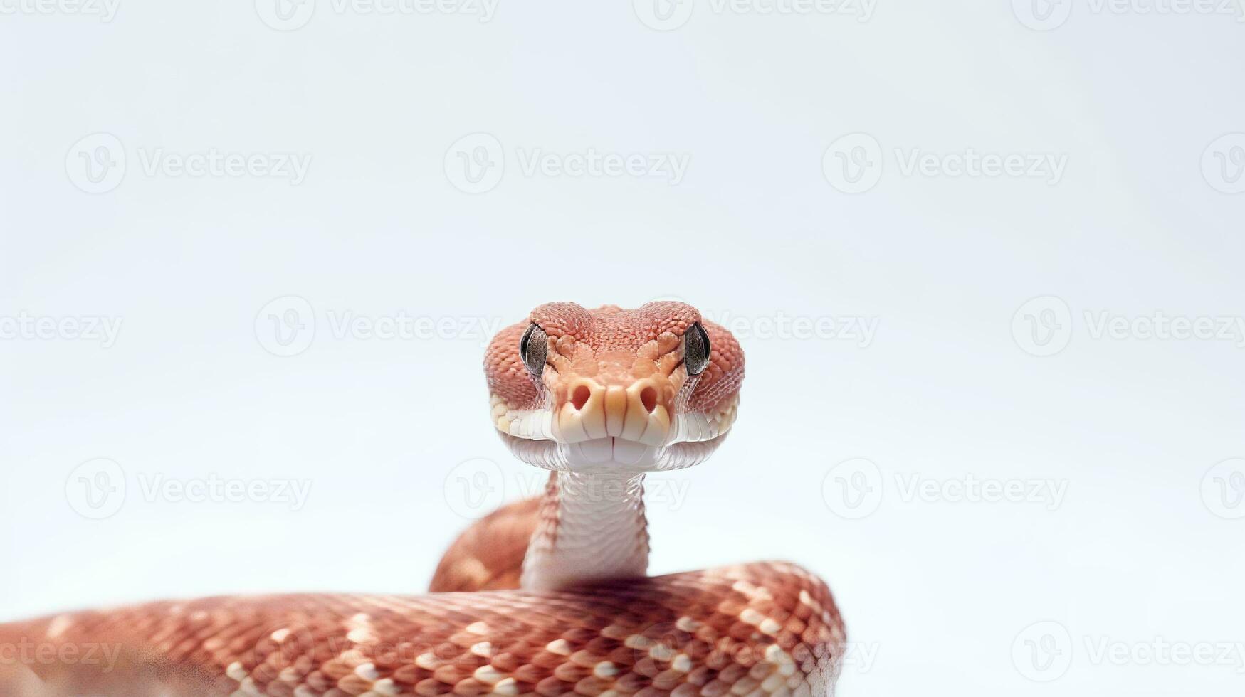 Photo of a corn snake on white background. Generative AI