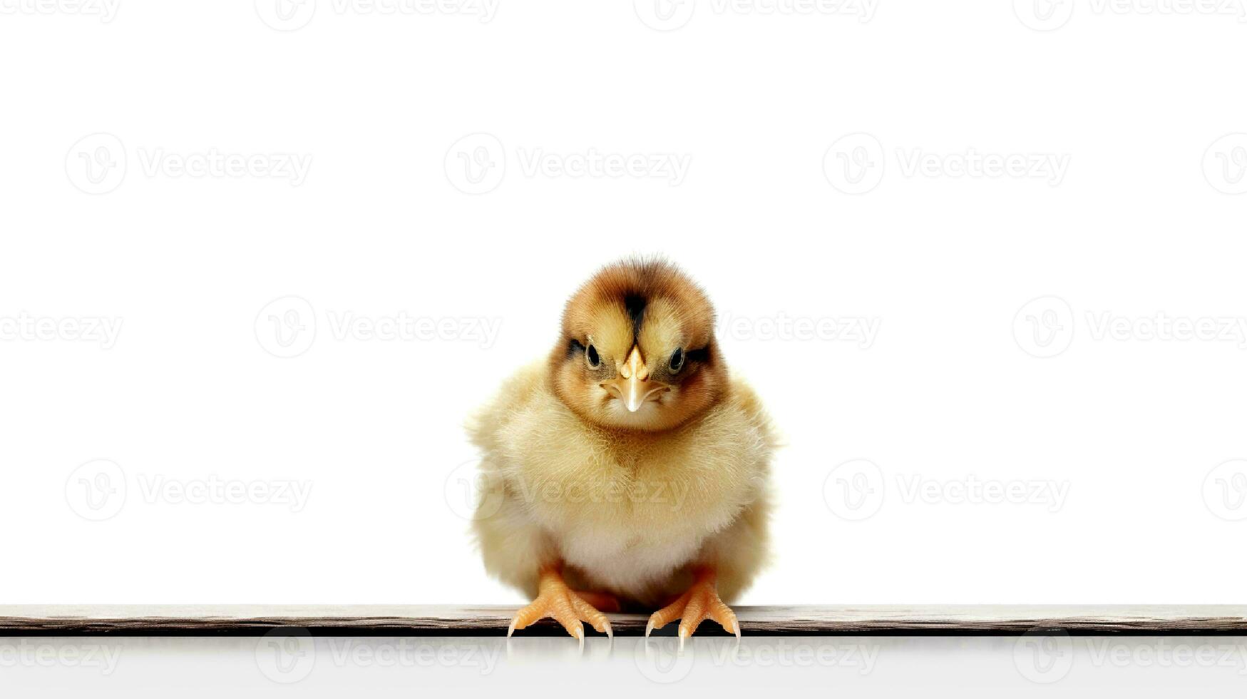 Photo of a chicken on white background. Generative AI