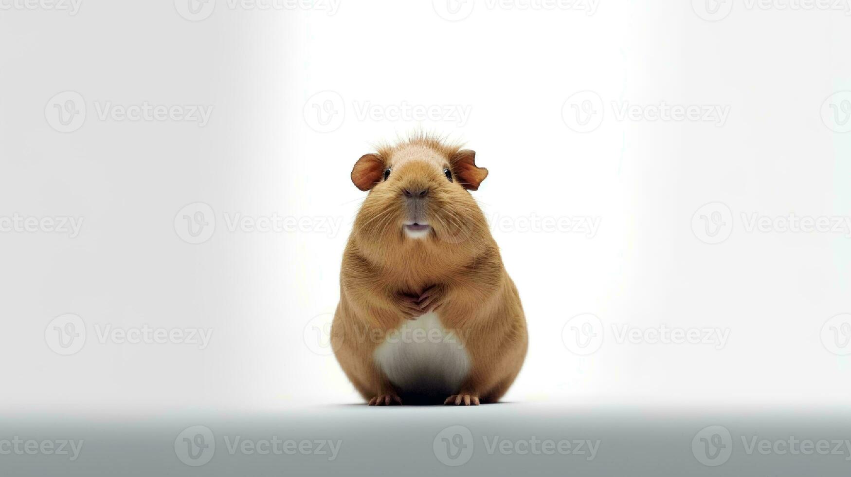 Photo of a guinea pig on white background. Generative AI