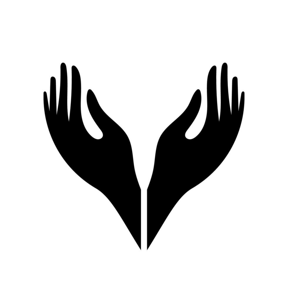Hand icon. vector illustration of cupped hands