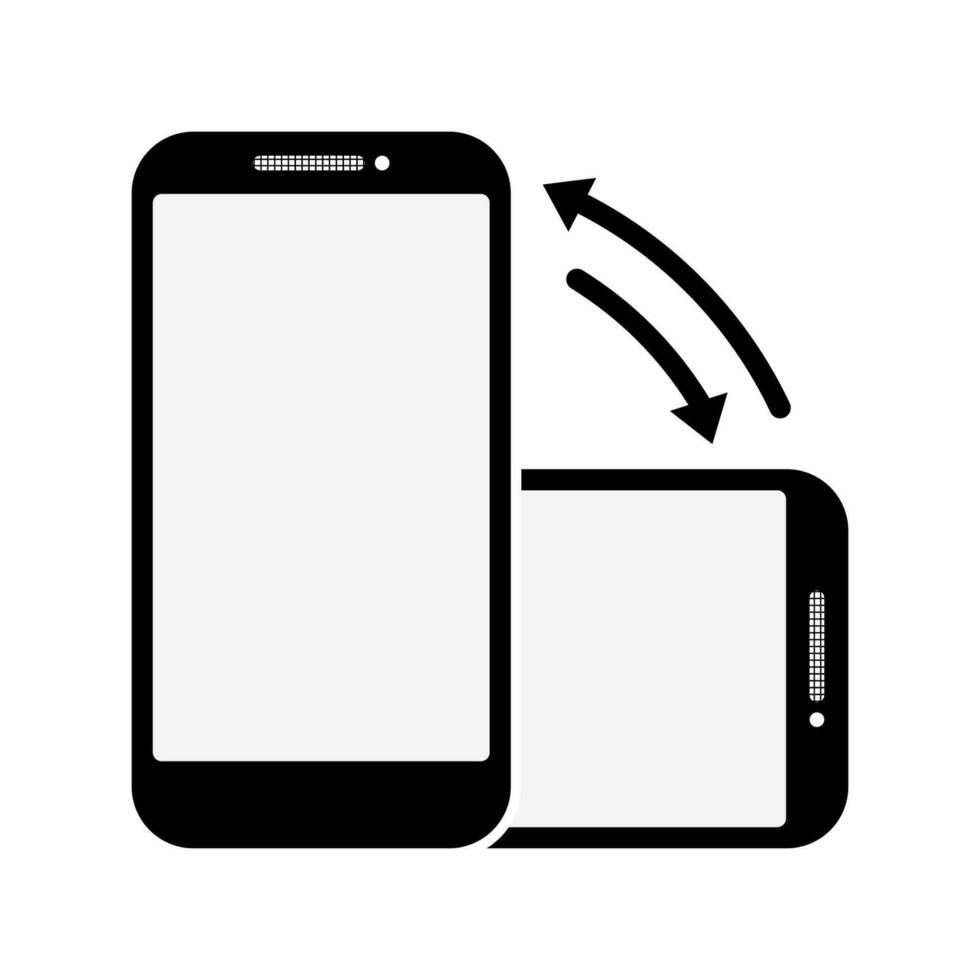 Rotate smart phone icon on a white background. flat design, mobile vector illustration elements for websites or mobile applications.