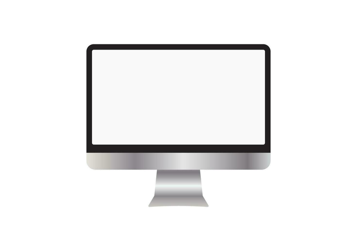 Computer monitor in trendy realistic style isolated on white background. Mock up blank screen template. vector