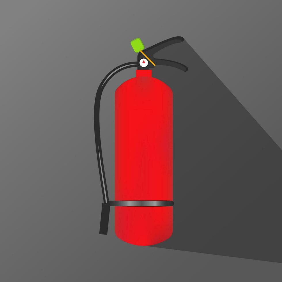 Fire extinguisher icon is isolated on a dark background. Vector illustration element