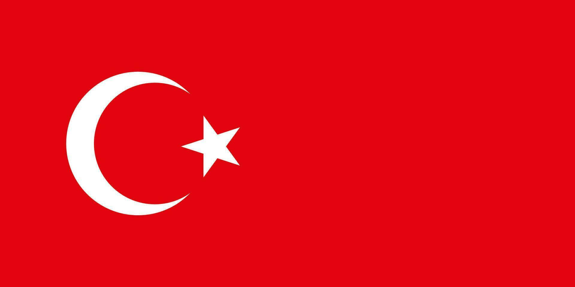 The national flag of the Republic of Turkey is isolated in official colors. vector