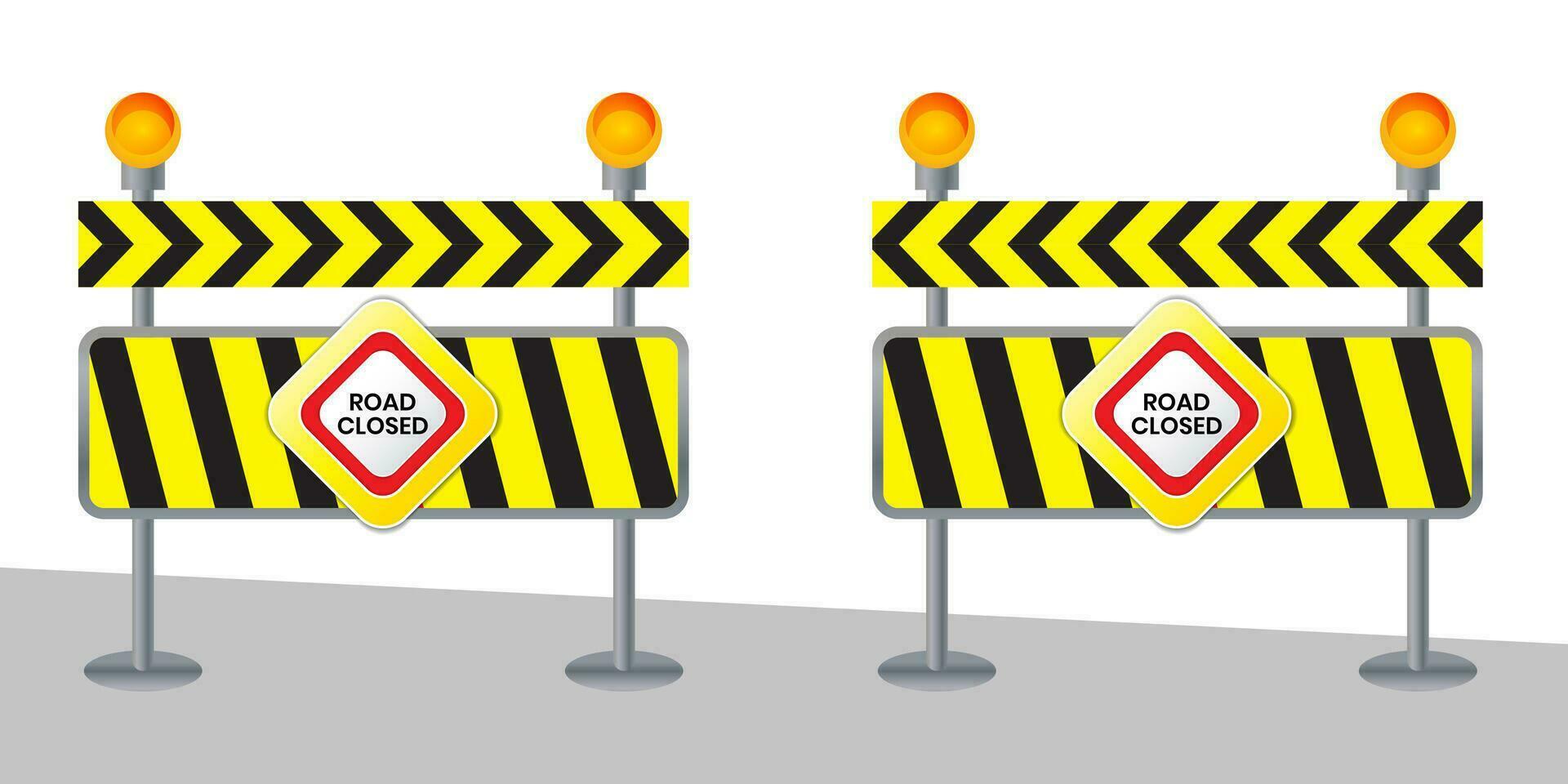 Closed road sign for barrier Construction marking vector