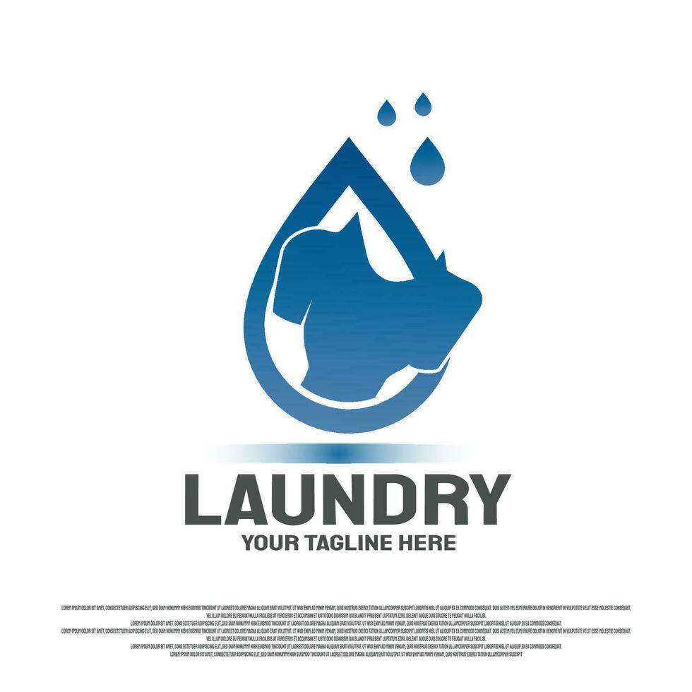 lavandería logo diseño con lavar ropa concepto. ilustración elemento vector