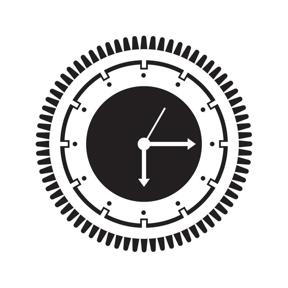 hora icono con un blanco fondo, reloj símbolo, cronógrafo firmar, vector ilustración elemento