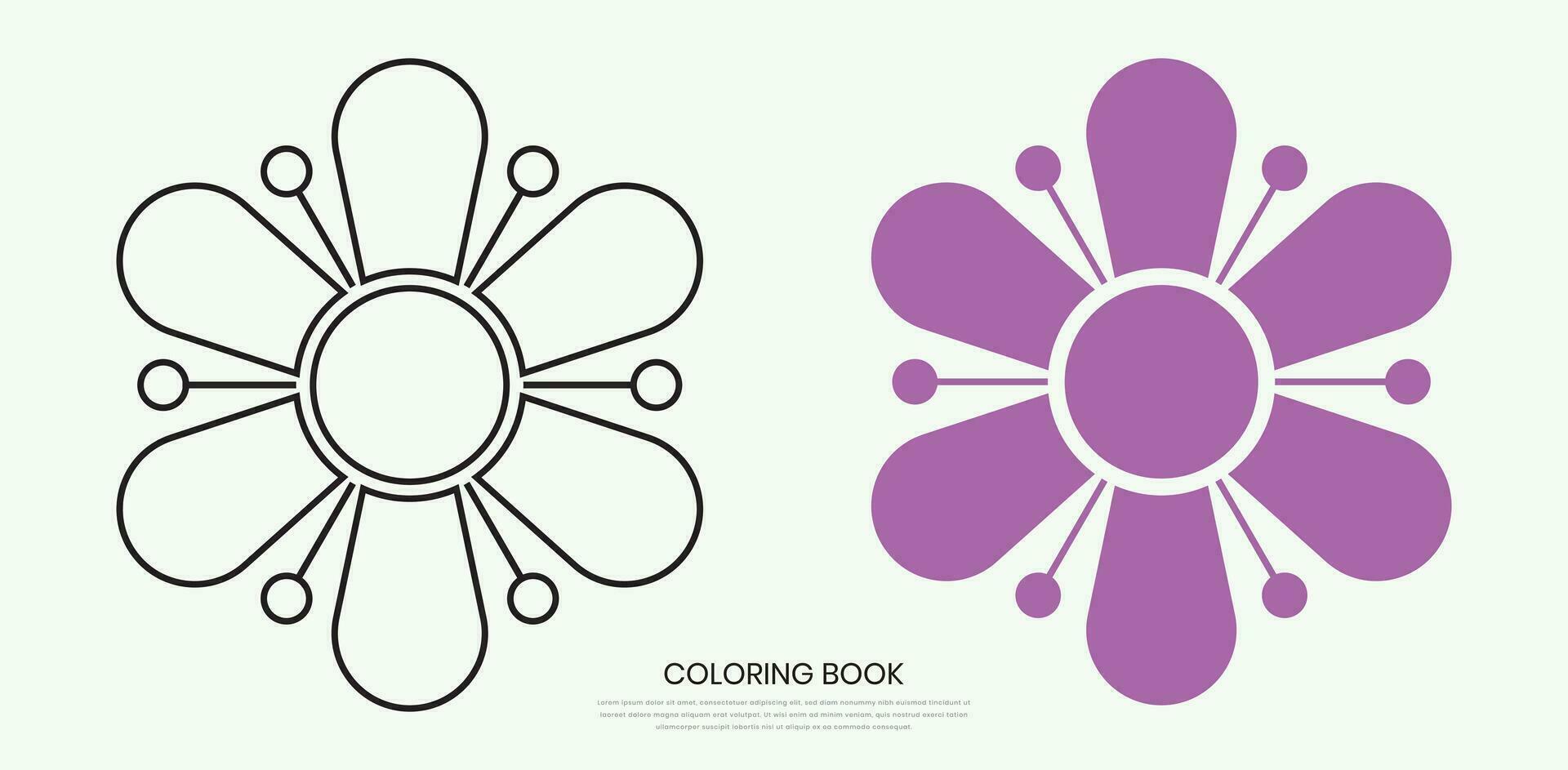 Flower icons in a trendy flat style isolated with a white background. Can be used for coloring book elements. Vector illustration.