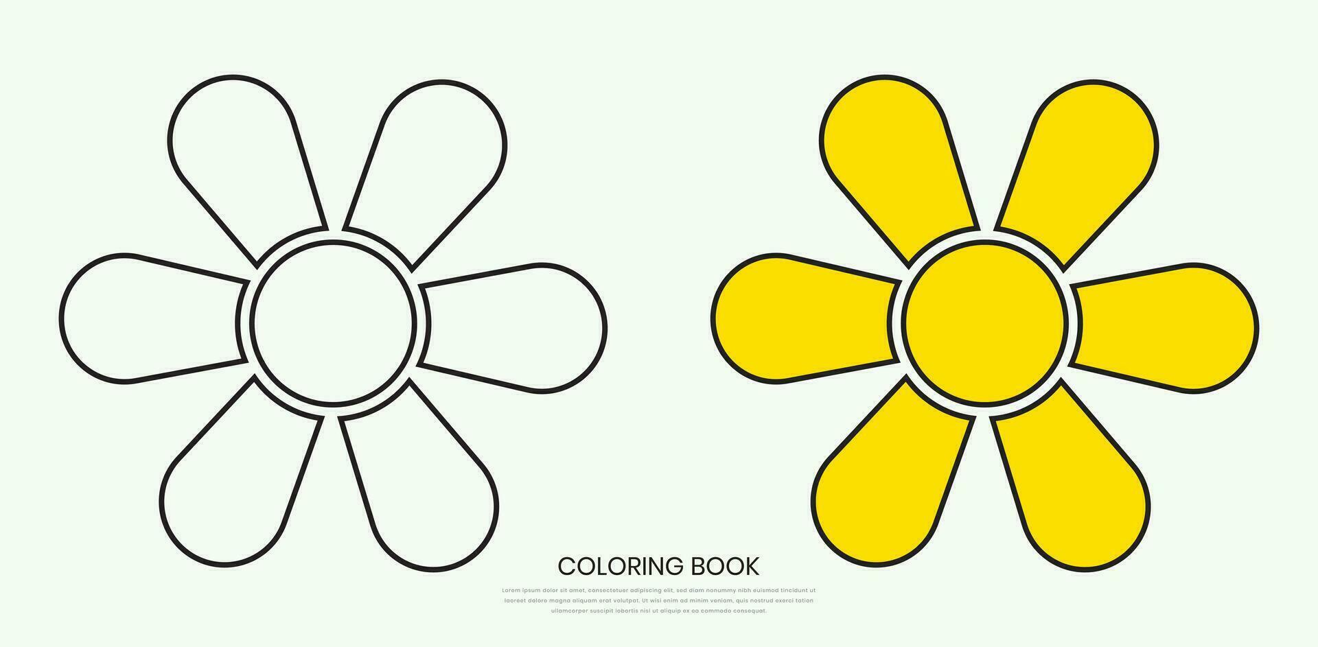 Flower icons in a trendy flat style isolated with a white background. Can be used for coloring book elements. Vector illustration.