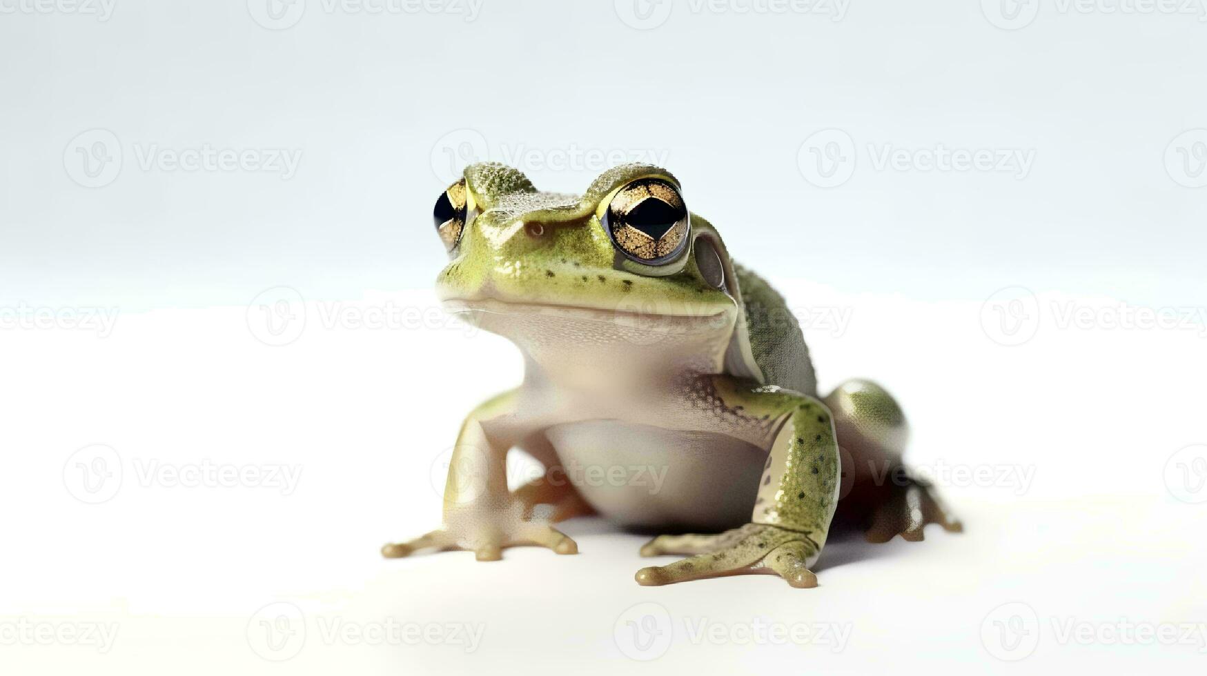 foto de un rana en blanco antecedentes. generativo ai