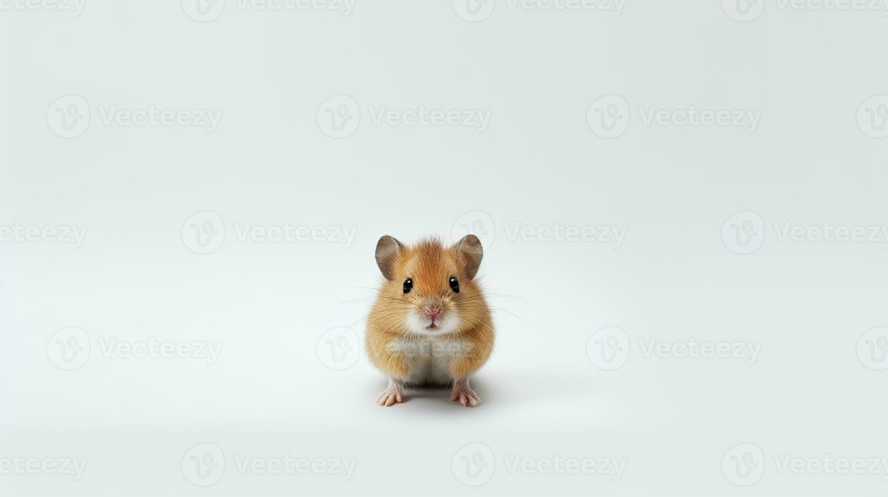 Photo of a dwarf hamster on white background. Generative AI