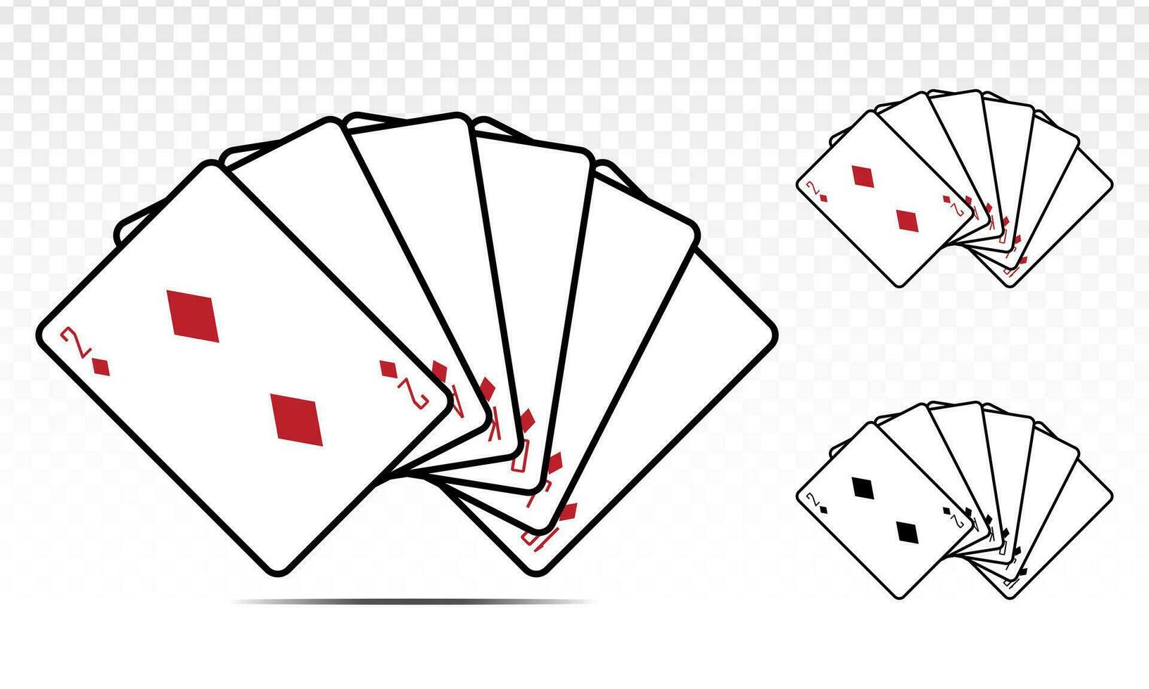 Straight flush diamond poker card. Flat vector icon for casino apps and websites