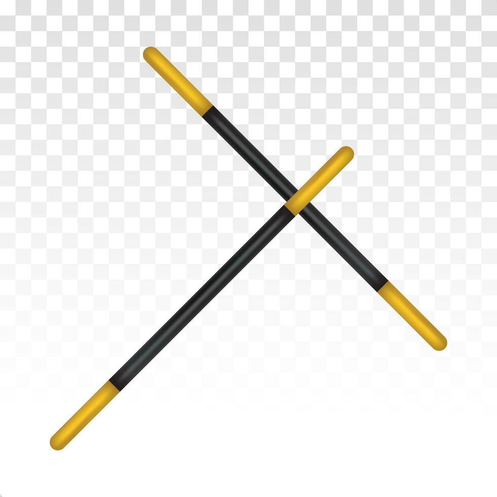 Wand or magic wand - magician costume flat icons for apps and websites vector