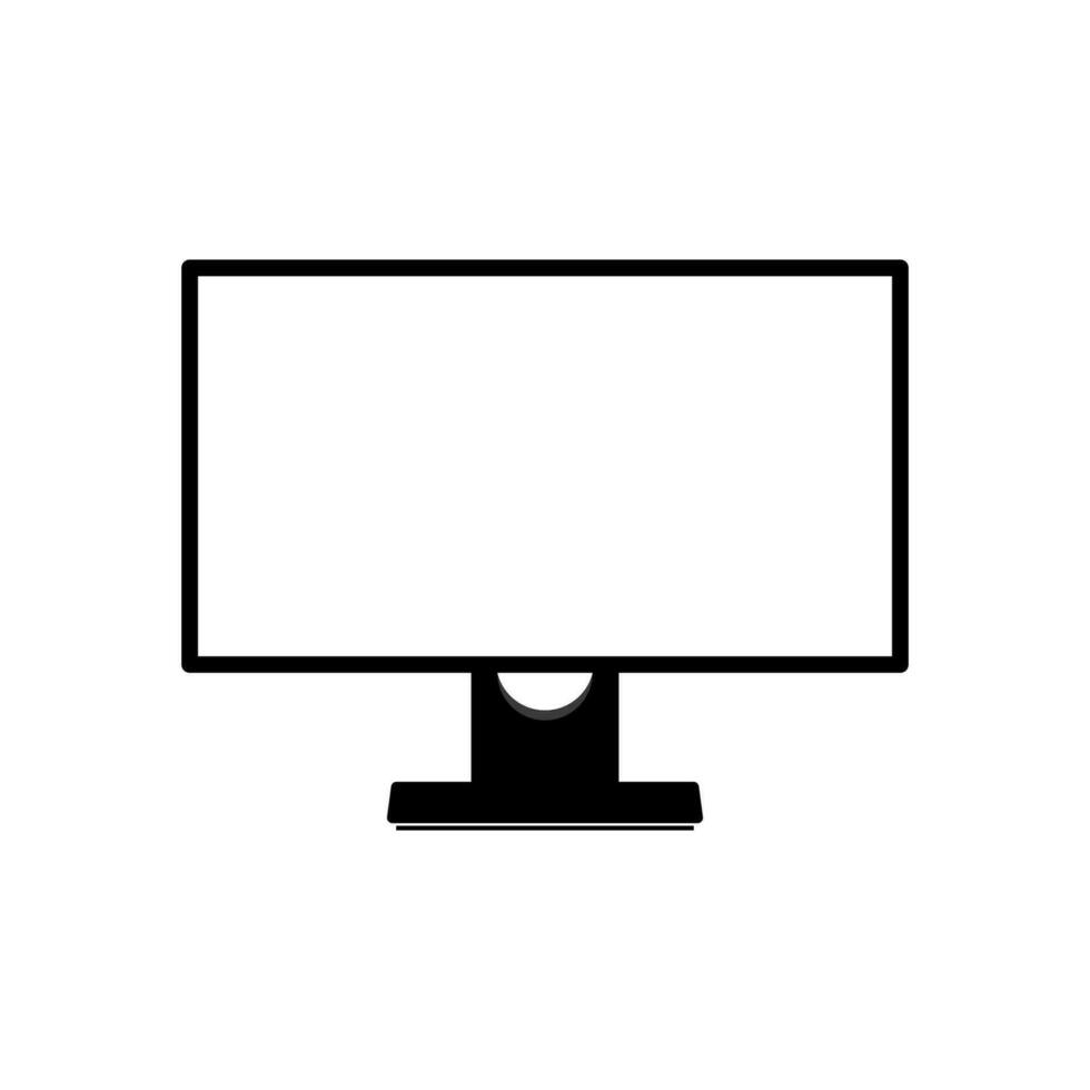 Monitor with a blank and isolated screen with a white background. mock-up template design, vector illustration elements.