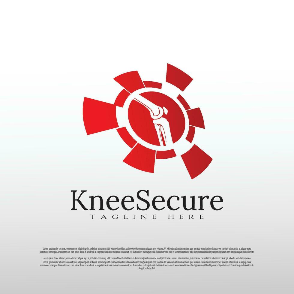 knee bone logo with care concept. healthcare and medical icon. illustration element vector