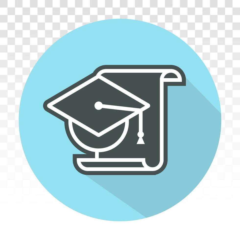 Graduation hat cap or mortarboard flat icon vector