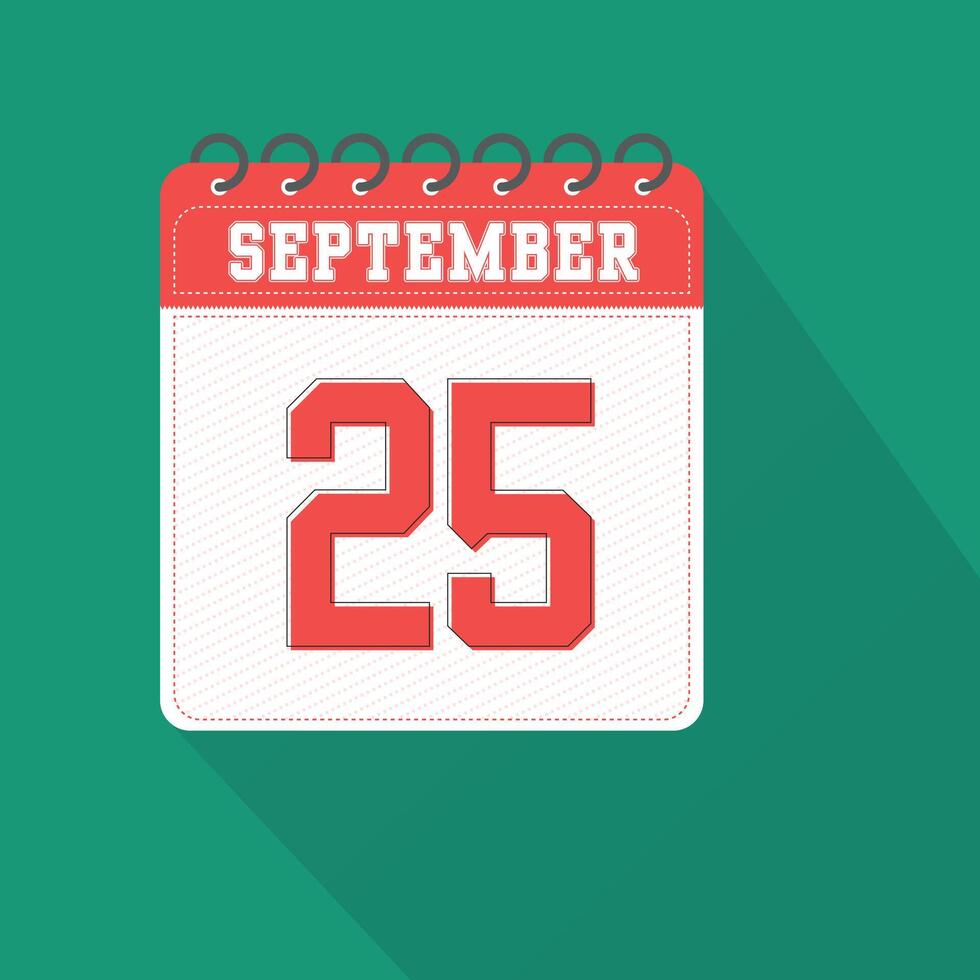 September 25 Calendar Daily Icon, Date, Month 26739856 Vector Art at